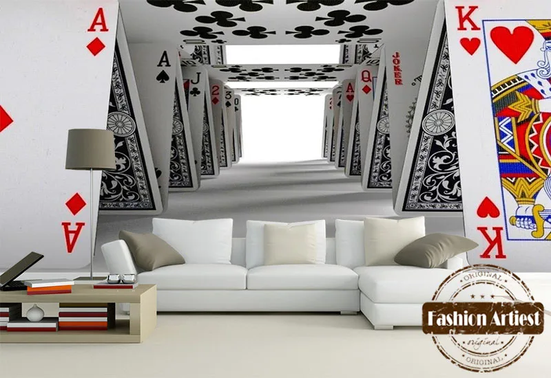 

Custom Modern 3d Wallpaper Mural Poker Domino Wall Art Building Tv Sofa Bedroom Living Room Cafe Bar Restaurant Background