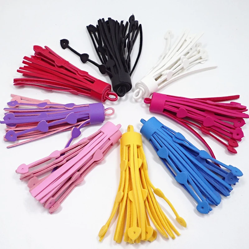 

PU Love Tassel Mobile Phone Chain Keychain Bag Pendant DIY Accessories for Earrings Charming Pendant 8cm Colorful