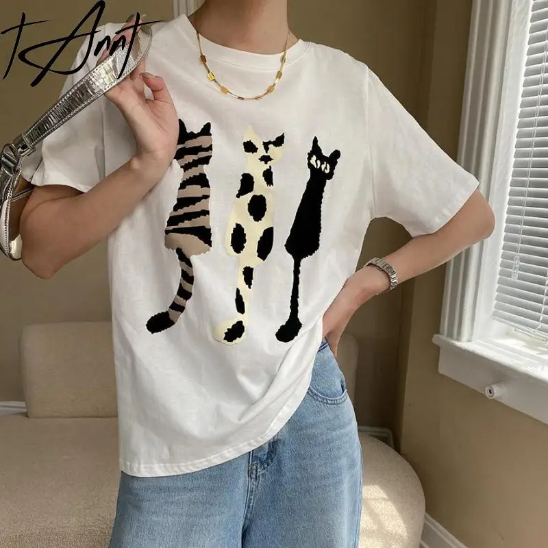 

Женская футболка с принтом животных, с коротким рукавом