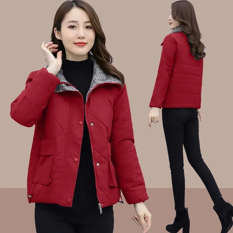Down Cotton Coat Womens 2022 New Winter Fashion Slim All-match Padded Jacket Women Casual Large Size Short Thick Warm Parkas