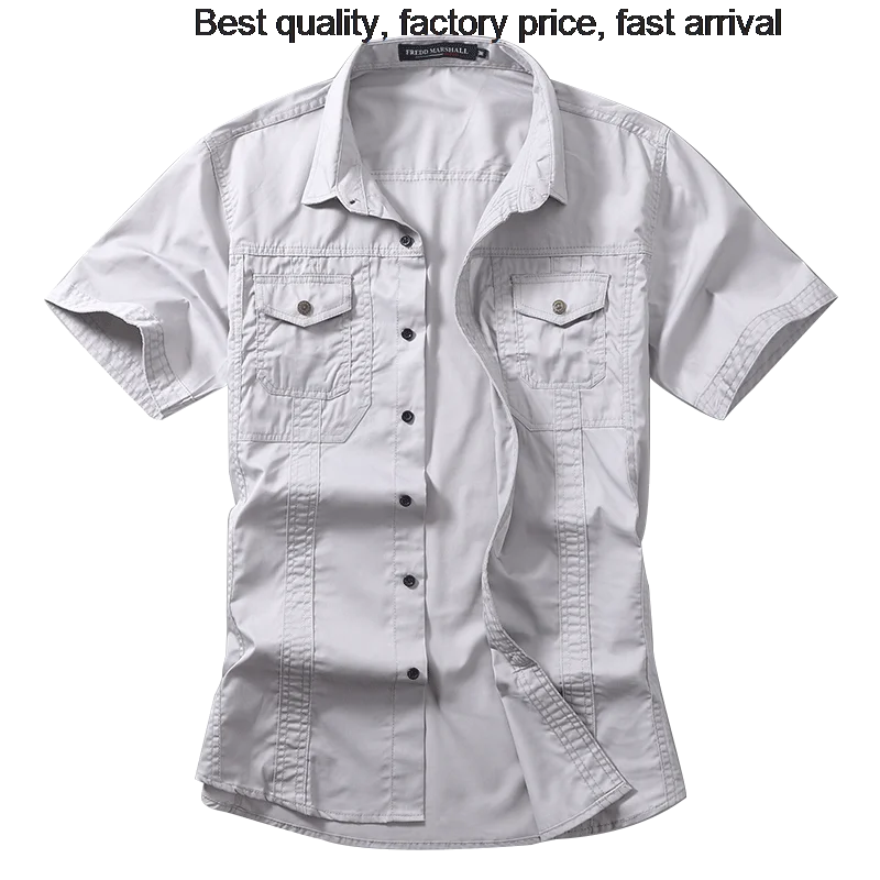 

High quality luxury brand 2023 Summer New Fashion Solid Color Denim Men's Short Sleeve Business Casual Workwear Work Shirt Top