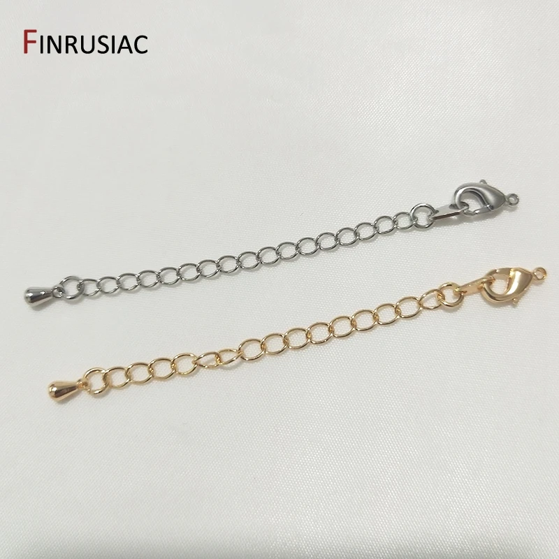 

DIY Bracelet Necklace Extension Chain 14K Gold Plated Brass Lobster Clasps Tail Extender Chains for Jewelry Making Supplies