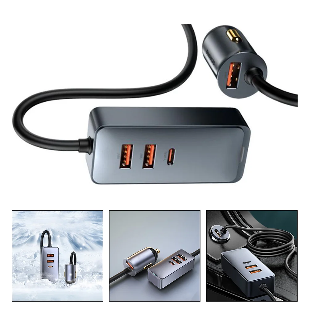 

Vehicle Charger Car Phone Fast Charger Automotive Portable Four Ports Charger