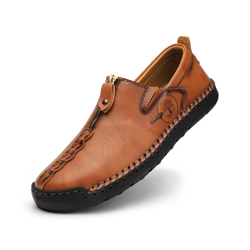 

Туфли мужские из натуральной кожи, удобные повседневные лоферы, без застежки, мягкая подошва, водонепроницаемые, для вождения, формальные, 38-44, весна-осень