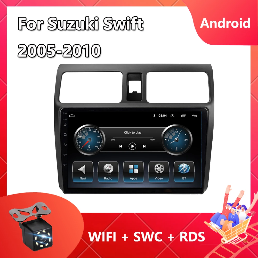 

2 din Car Radio For Suzuki Swift 2005-2010 Android 10 Navigation GPS Multimedia Player 1024*600 HD Touchscreen Bluetooth WIFI BT