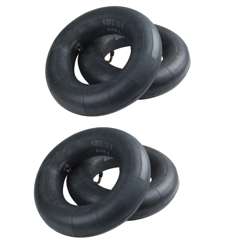 

2X 4.00/3.50-6 Inner Tube Replacement With TR87 Bent Metal Valve For Wheelbarrows Snow Blowers, Wagons, Lawn Mowers