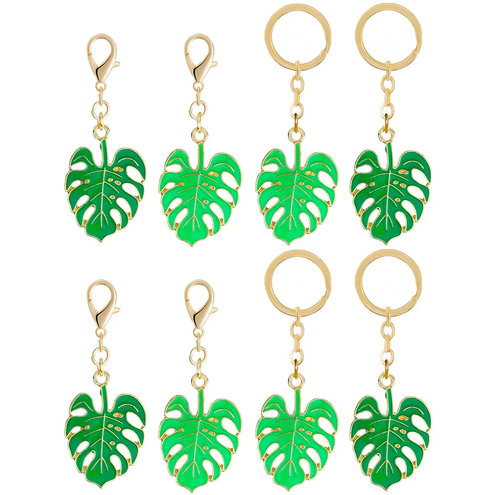 

8Pcs Hollow Leaves Key Charms Beautiful Key Hanging Decoration Bag Pendant