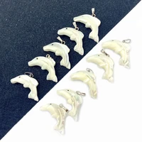 natural shell pendant white carved dolphin shaped exquisite pendant for making jewelry diy necklace bracelet accessories