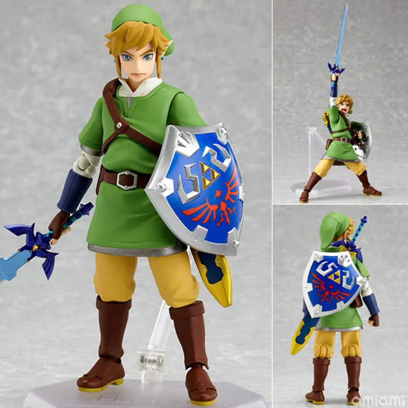 

The Legend of Zelda Skyward Sword 14cm Link Action Figure Figma 153 Changeable Accessories PVC Model