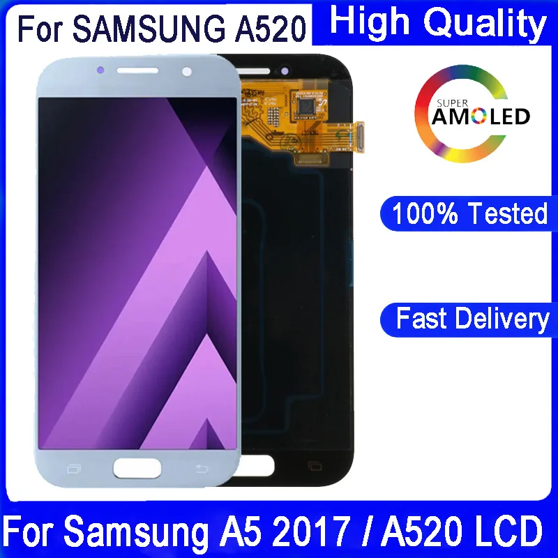 5 2 &quotдля SAMSUNG A5 2017 Super AMOLED дисплей с сенсорным экраном дигитайзер A520 A520F SM-A520F