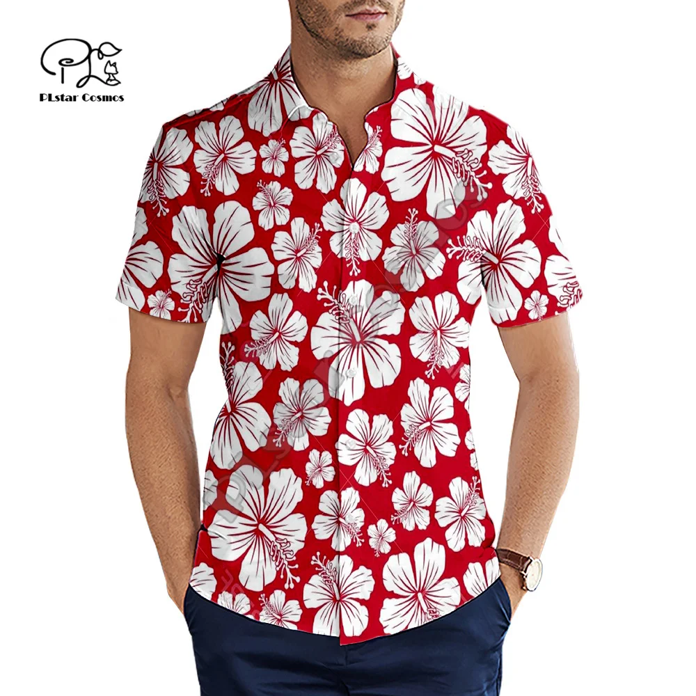 PLstar Cosmos Hawaiian Beach Shirts Skull Flowers Tribal NewFashion 3DPrint Summer Casual Funny Collar Shirts Short Sleeves X3