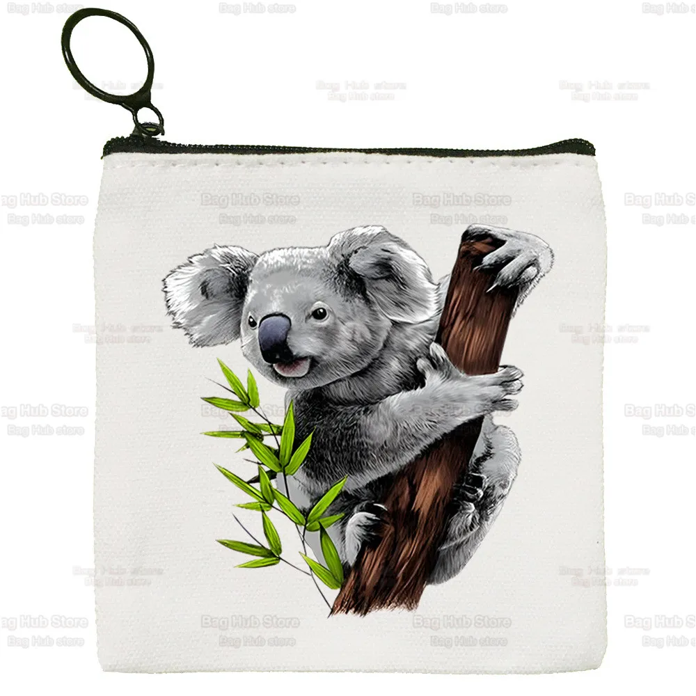Koala Be My Eucalyptus Tree New Women's Bag Pure White Bag Handmade Cute Animal Cloth Bag Coin Purse Whiteboard  Bag Handbag