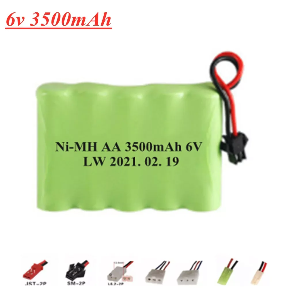 

Upgrade 6V 3500mah NI-MH rechargeable Battery For Rc toys Cars Tanks Trucks Robots Boats Guns model 6.0v 3000mAh nimh battery