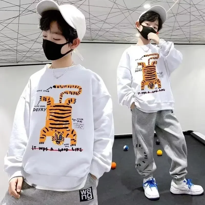 Осенний повседневный свитшот для мальчиков новинка 2024 весенне-осенняя футболка