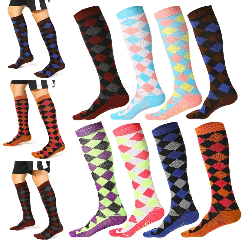 

1 Pair Colorful Compression Socks Sports Warm Long Socks Boots Stockings Women Men Breathable Knee Socks