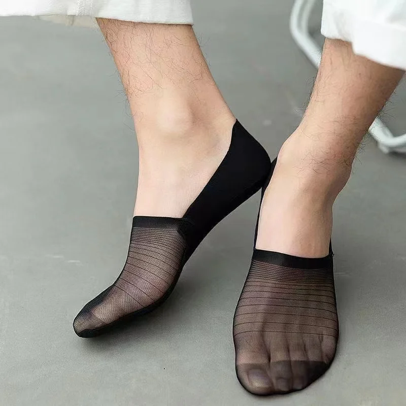 

Мужские кружевные носки, летние тонкие полые женские сексуальные сетчатые хлопковые базовые Нескользящие силиконовые низкие невидимые носки, носки-лодочки