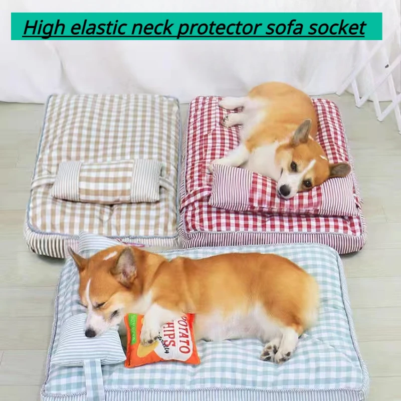 Толстый съемный коврик для собак хлопковая кровать маленьких средних и больших