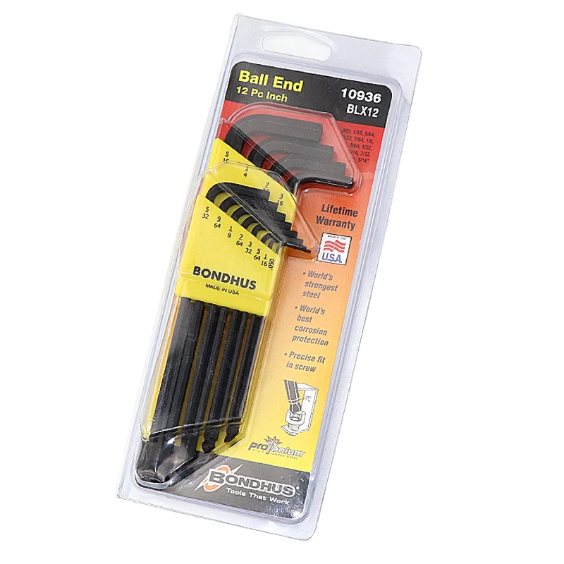 Набор шестигранных ключей Bondhus с шаровой головкой набор типа L отвертка