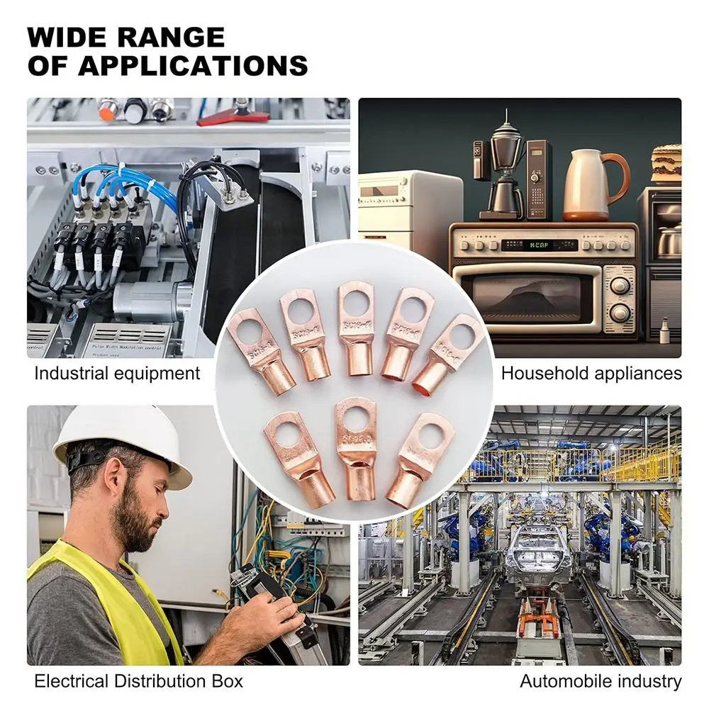 Проволочное соединение Медная медная клемма Неизолированный небольшой кабель