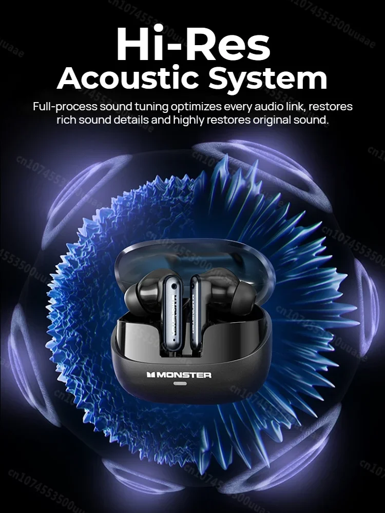 Наушники Monster AirStar A03 ANC с мощными глубокими басами, Bluetooth 6.0, TWS, беспроводные, с гибридным активным шумоподавлением (art.: 3920db79fd5ec) - 3920db79fd5ec