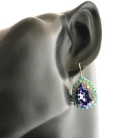 simple fashion teardrop texture hoop electroplating gold water drop earrings for women girl jewelry gifts