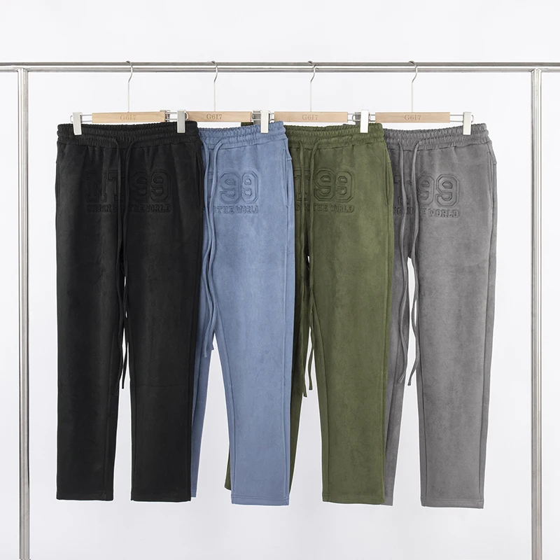 Костюм мужской в стиле ретро с Вышивкой Букв Харадзюку замшевая футболка