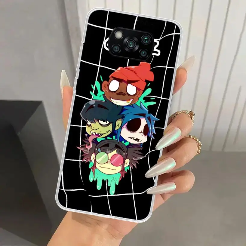 Чехол Gorillaz для телефона с аниме Xiaomi Poco X6 X5 X4 X3 Nfc F6 F5 F4 GT F3 F2 Pro F1 M5S M4 M3