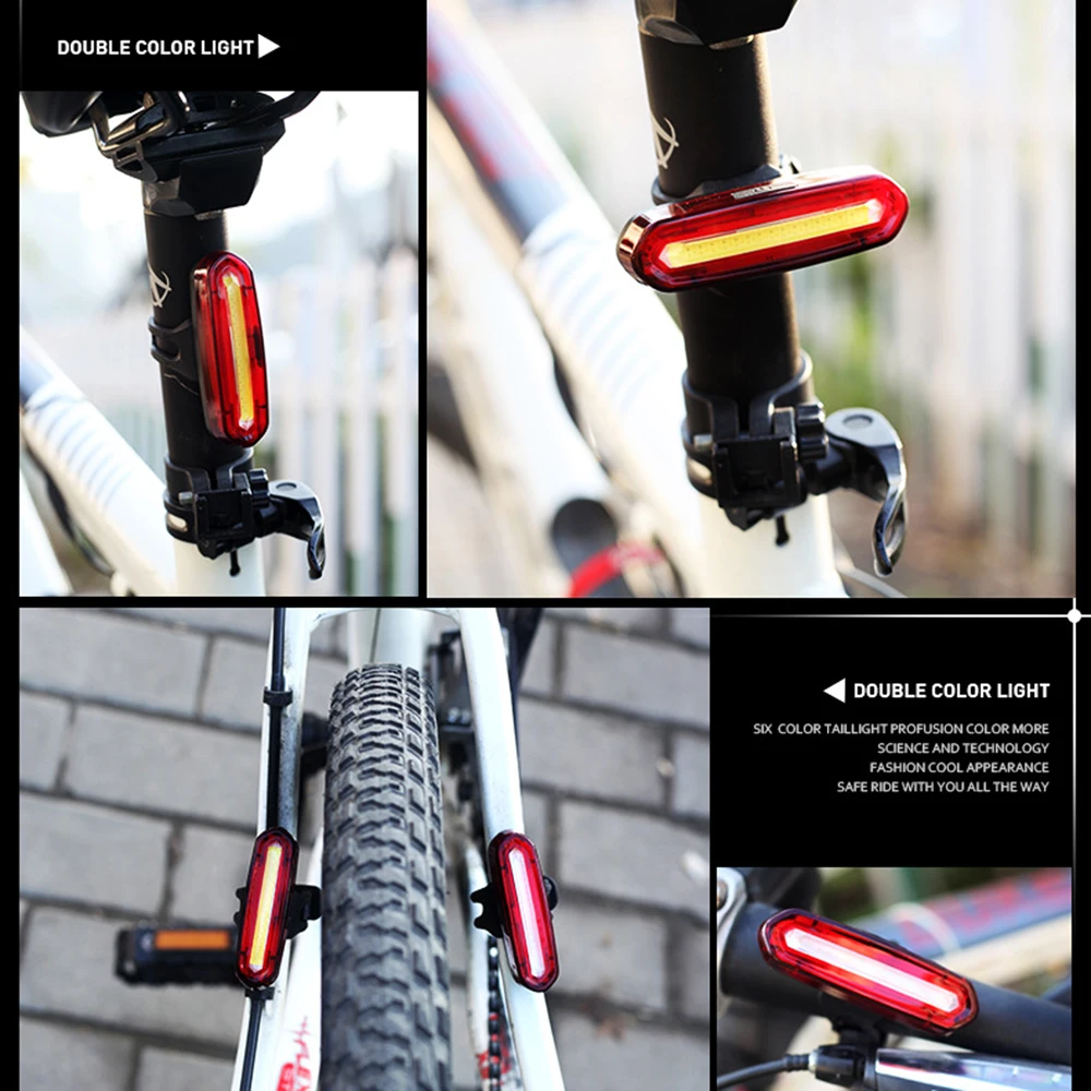 Bike Tail Light Waterproof Riding Front Rear Light LED USB Rechargeable Mountain Bike Headlight Cycling Tail Lamp Bicycle Light