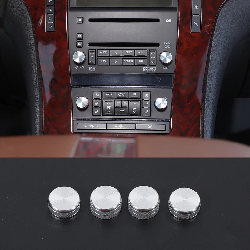 

Для Cadillac Escalade/GMT900 2007-2014 громкость, ручка кондиционера, кольцо, декоративное кольцо, украшение автомобиля, алюминиевый сплав, серебро