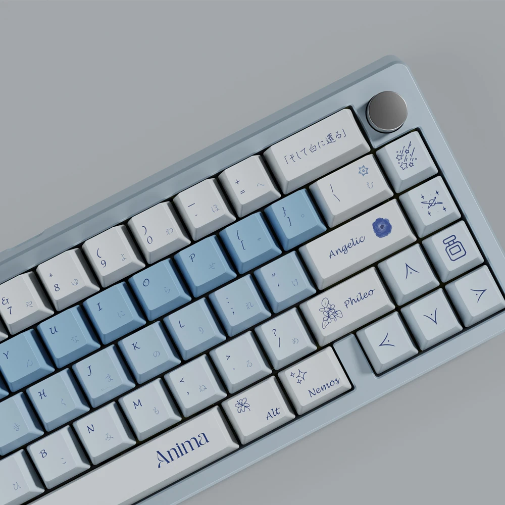 Клавиатура Механическая с 2 75u 3u 7u клавиатурой PBT Keycap Nemophlia 140 клавиш Anima любовь тема
