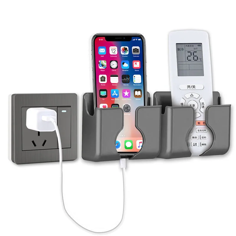 

Wall Mounted Organizer Storage Box Remote Control Air Conditioner Stand Holder Mobile Phone Plug Holder Storage Organization