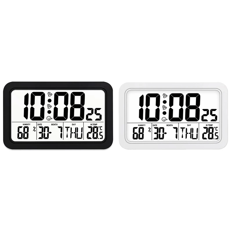 

Цифровые настольные часы, электронные цифровые будильник для спальни, домашний декор, с отображением времени/календаря/температуры