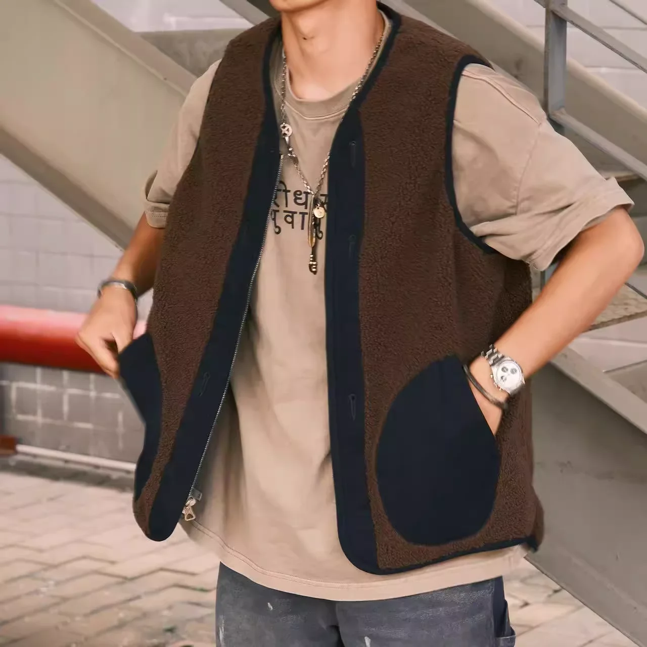 Мужской двусторонний жилет с подкладкой VISVIM 23SS военный японский тренд