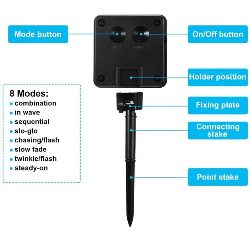 

Waterproof New Year Christmas Tree Decorations Solar Powered Patio Light Garland Fairy Lights Outdoor Christmas Chain Lamp