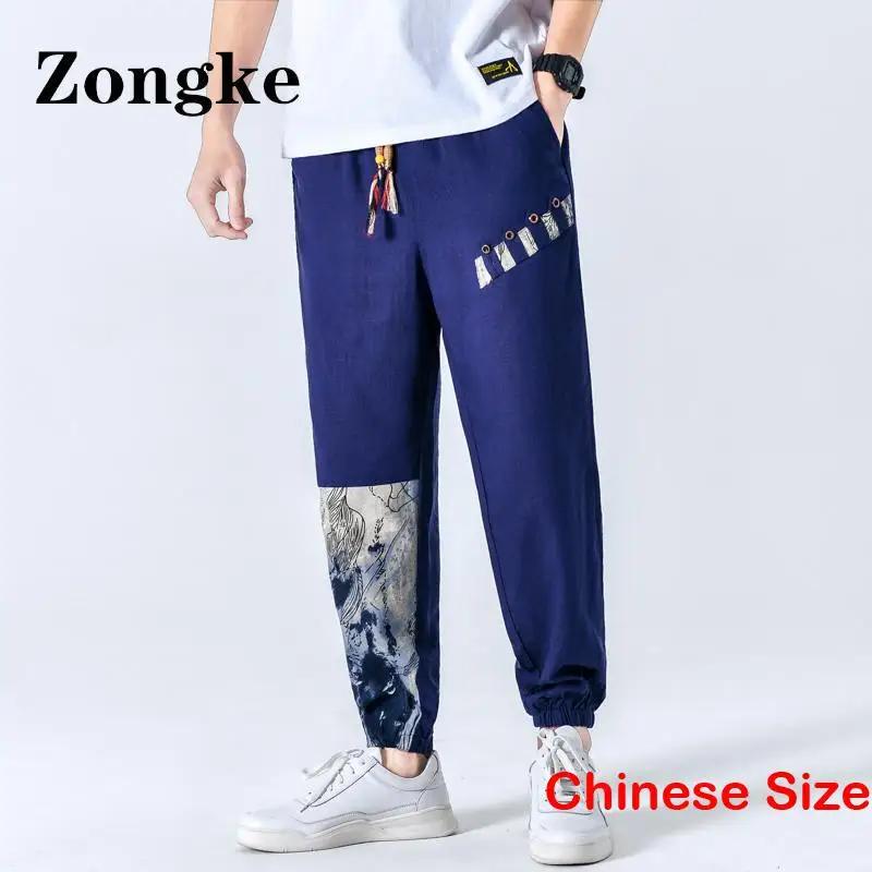 

Zongke Linen Casual Harem Pants Men Trousers Street Wear New In Pants For Mens Clothes Size 5XL 2023 Spring New Arrivals