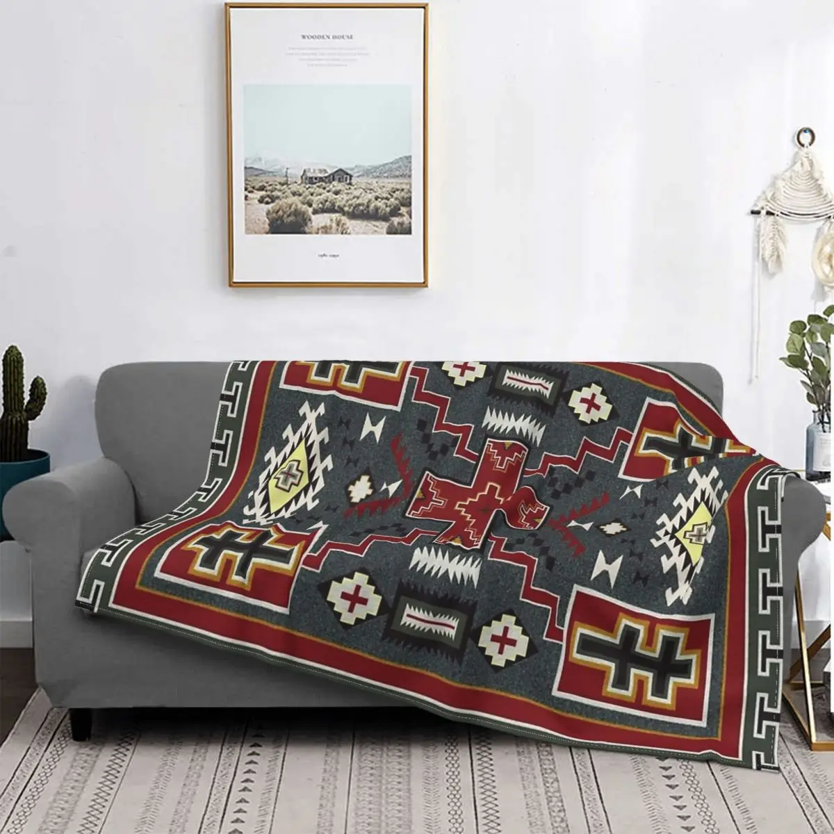 

Navajo Oriental Saddle Portable Warm Throw Blankets for Bedding Travel