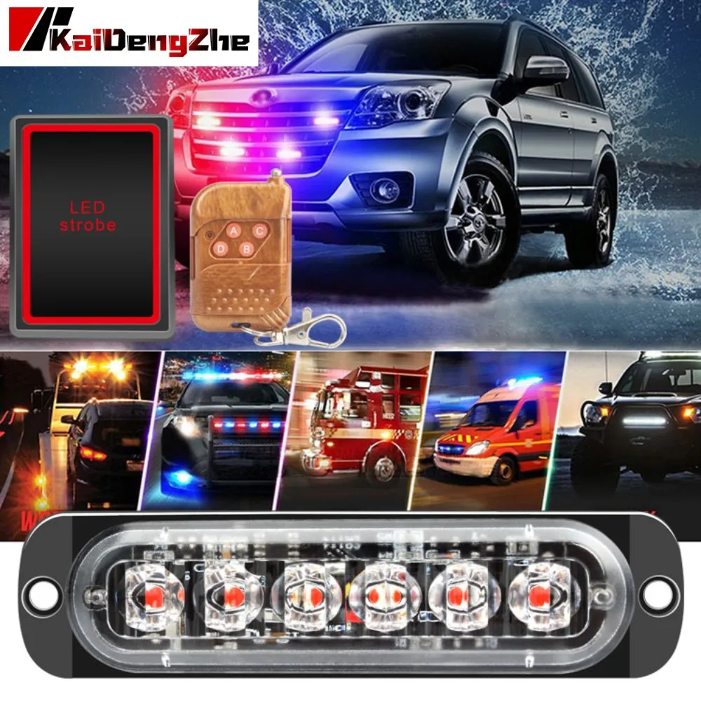 4x6LED 12V мигающий фонарь заднего света Беспроводное дистанционное освещение для