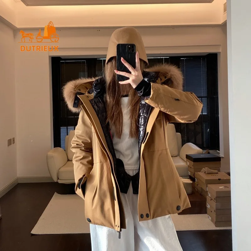 Новый зимний пуховик для женщин роскошный лисьий мех натуральный