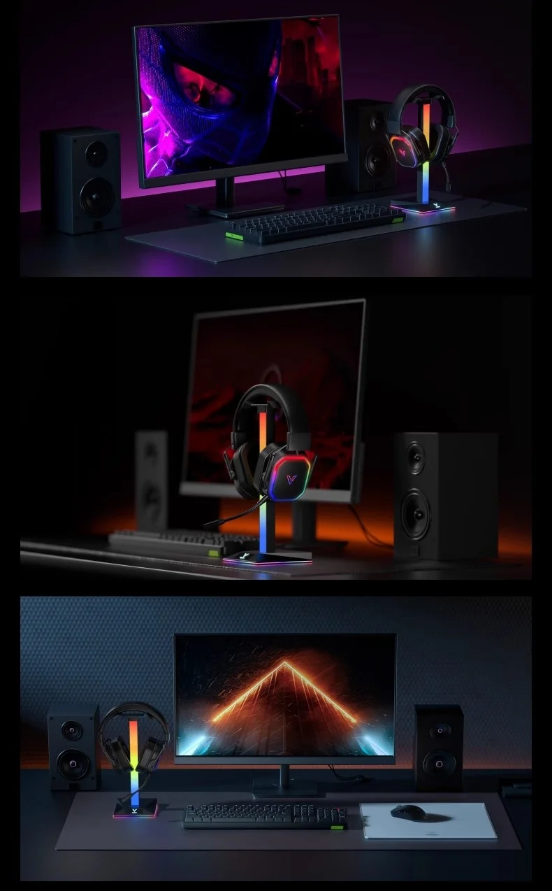 Многомодовые беспроводные наушники Rapoo Vh850 с RGB-подсветкой длительным сроком