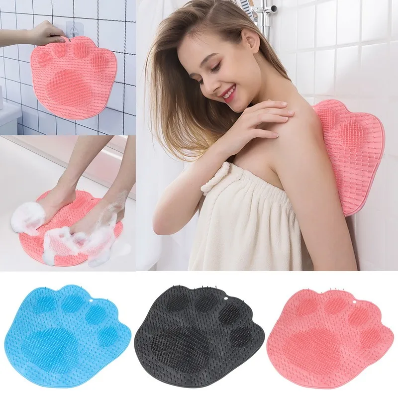 

Shower Tool Back Massage Non-slip Brush Massage Rub Bathroom Pad Sucker Foot Brush Foot Wash 1pc Pad Bath Foot Wash