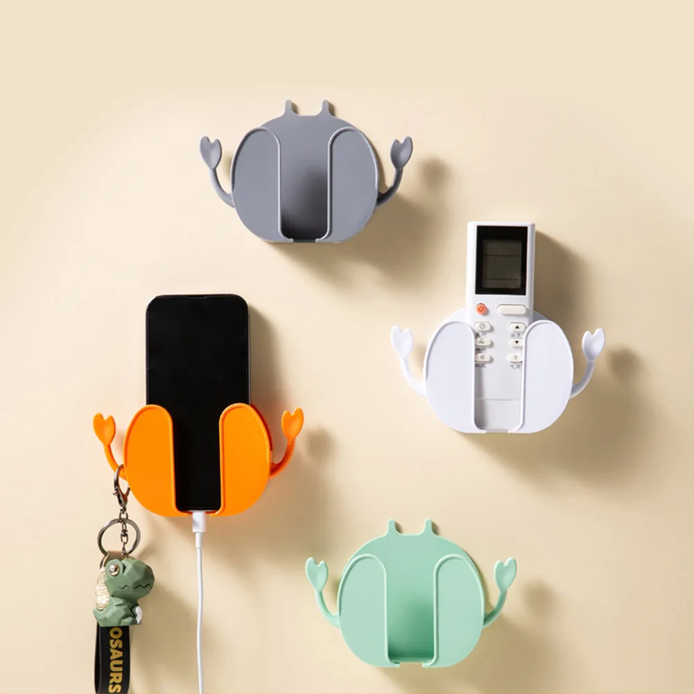 

Crab Shape Storage Box Self Adhesive Remote Control Storage Organizer Charging Phone Holder Wall Mounted Bracket Rack