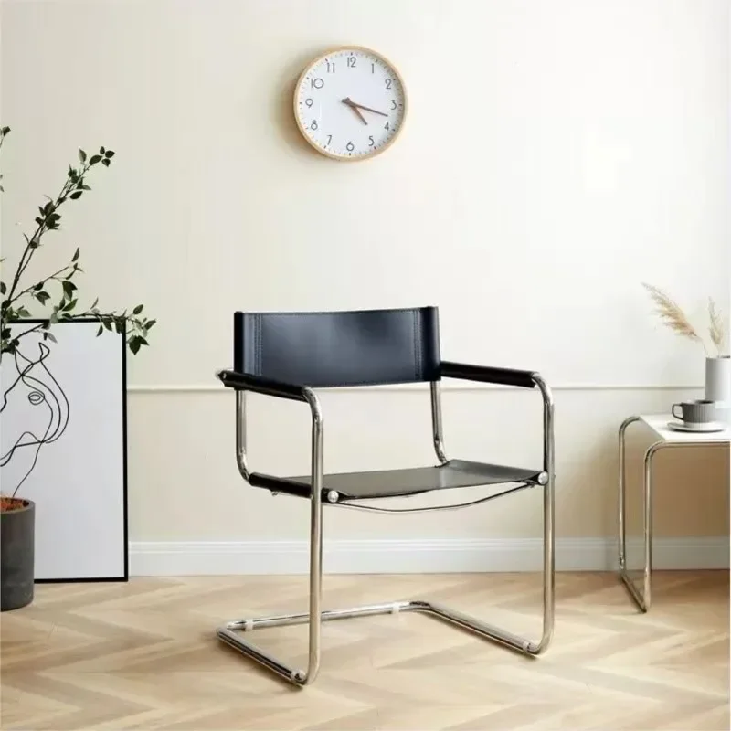 Винтажный ссуд для мужчин Edelstahl Sattel Leder Esszimmers tuhl Bauhaus Stuhl Шезлонг Salle (2000 Krippe neu