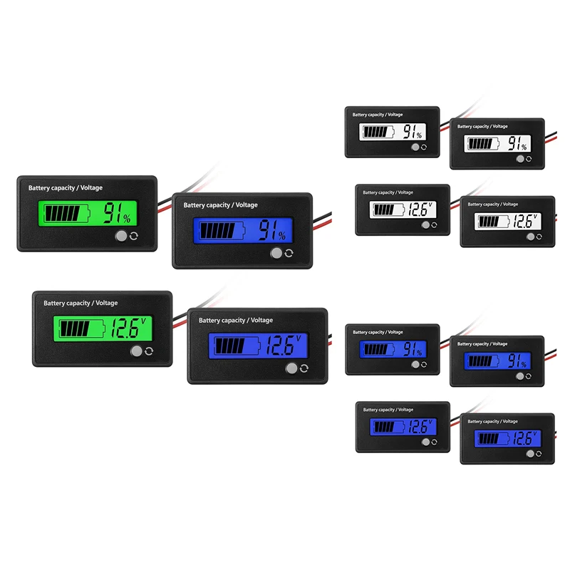 

BEAU-4Pcs 12 В 24 в 36 в 48 в 72 в измеритель батареи с сигнализацией, монитор емкости батареи, кислотная литий-ионная батарея