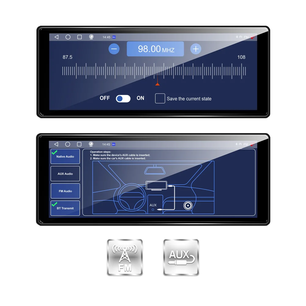 10 26-дюймовый автомобильный видеорегистратор с Android 13 2G + 32G беспроводной CarPlay и Auto