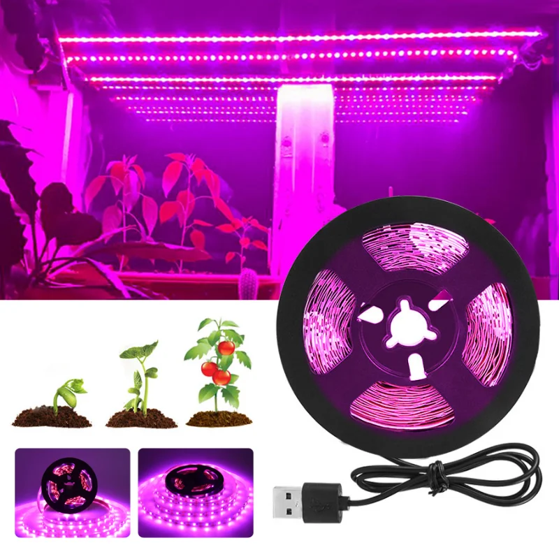

Full Spectrum LED Grow Light USB LED Strip 0.5m 1m 1.5m 2m 3m 2835 SMD LED Phyto Lamp for Greenhouse Hydroponic Plant Growing