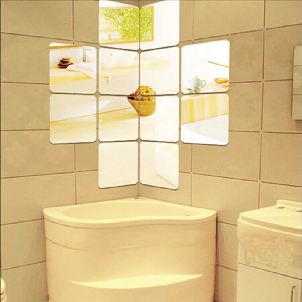 

6 шт./компл. 15 см, 3D Квадратные Зеркальные настенные наклейки «сделай сам», потолочные зеркальные фотообои, акриловые обои «сделай сам», укра...