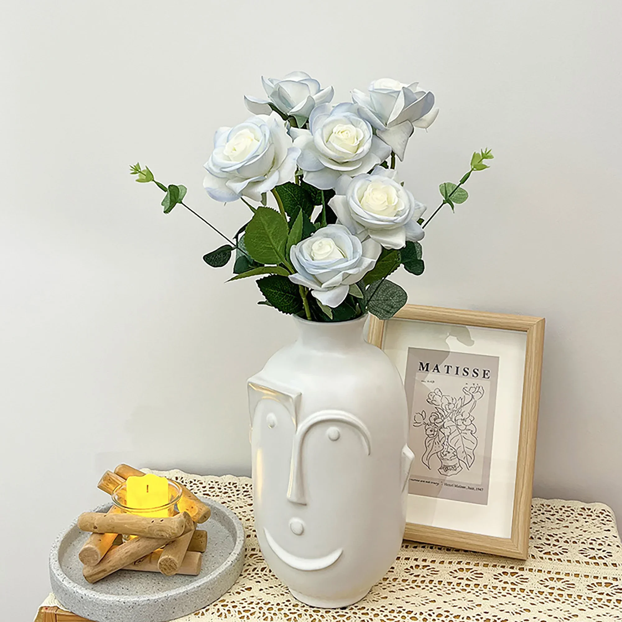 Большая Настольная Ваза с человеческим лицом керамический держатель для цветов