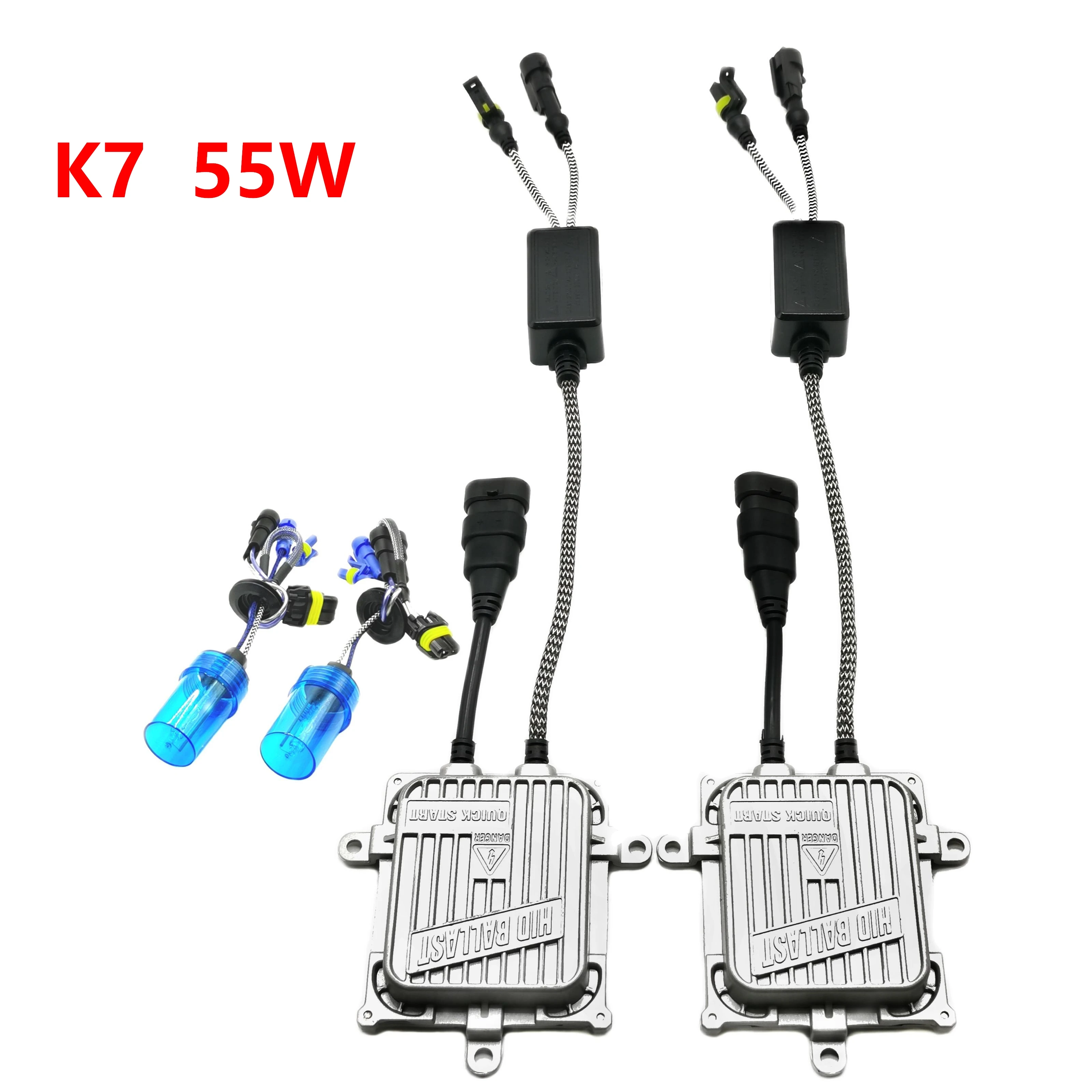 

12V55W K7 Fast Start Xenon Ballasts HID Kits 5000LM H1 H3 H7 HB3 HB4 4300K 6000K 9005 9006 D2H 9012 H8 H9 H11 Superbright Bulbs