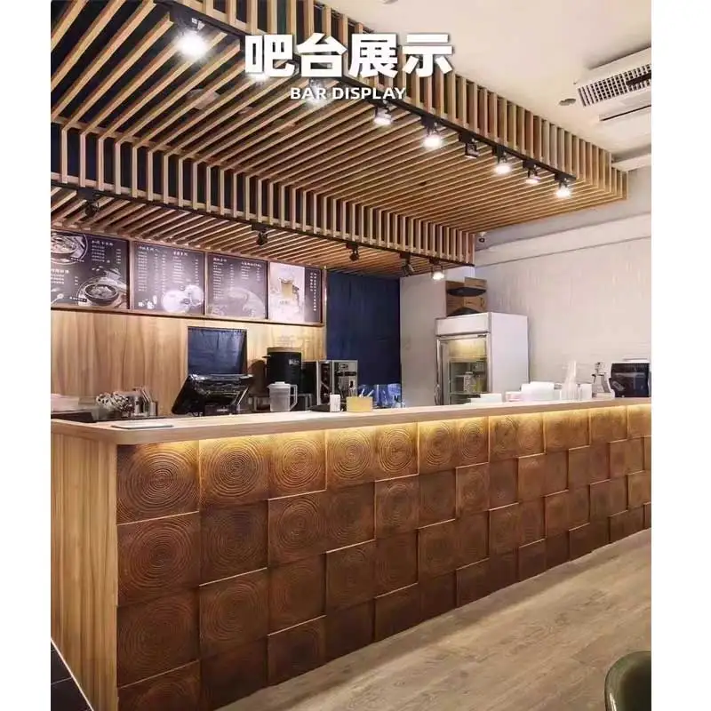 120X60CM ПУ деревянный кирпич ежегодное кольцо доска старого корабля легкая для