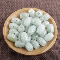 natural jadeite handcarved hollow out rice beads diy 100 real jade bracelets necklace jade accessories septa scattered beads